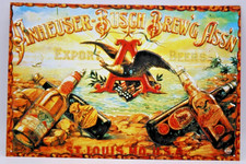 ANHEUSER-BUSCH BREW'G ASS'N TIN TACKER Metal Sign Advertisement picture