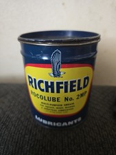 Vintage 1950s Richfield Richlube Eagle Gas Oil  1 Pound Grease Can picture