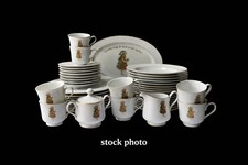 Vintage Holly Hobbie Green Girl Dinnerware Set 45 Pc Service for 8 + Serving Pie picture