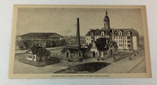 1885 magazine engraving ~ GERMAN HOSPITAL BUILDINGS Philadelphia, PA picture