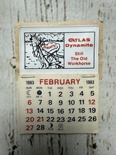 VTG Atlas Dynamite Still The Old Workhorse 1983 Advertising Sticker Calendar picture