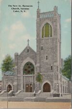 St. Bernards Church Saranac Lake New York 1912 Postcard picture