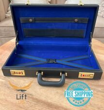 Masonic Regalia Apron Hard Case Briefcase Half Size 9x18x3 Leather Case picture