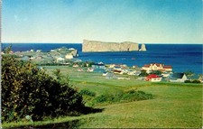 Perce Quebec Canada View from Hillside S.W. Postcard unused 1960s picture