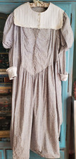 VTG Prairie Dress Cotton  Handmade  Adjustable Length Museum Pattern  Western picture