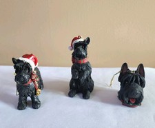 Scotty SCOTTIE DOG Ornaments Lot  Christmas Decoration Black Resin *A* picture