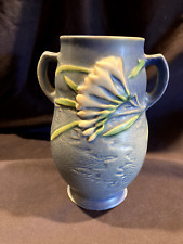 Antique ROSEVILLE Vase Freesia Blue 7 1/2