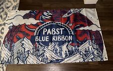 Pabst Blue Ribbon PBR Beer Flag Large Mountains Vintage picture
