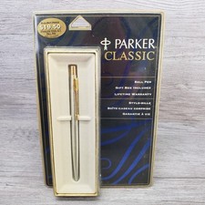Vintage 1990s Parker Classic Flighter GT Ballpoint Pen Stainless Gold Sealed picture
