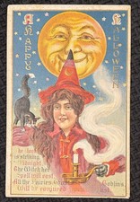 Vintage / Antique 1908-1915 Halloween Greeting Postcard • ML Jackson 1920 picture