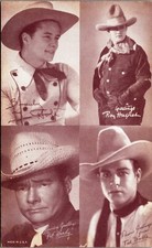 c1940's Arcade PostCard TV Cowboy Stars Pat Brady, Ted Wells, Roy Hughes picture
