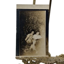 Antique C1910s Two Women Field RPPC Real Photo Postcard 3.5x5.5 Unposted picture