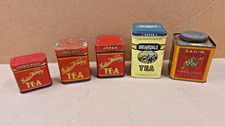 Lot of 5 Vintage Tea Tin Advertising Canisters Golden Wedding, Sahib, Briardale picture