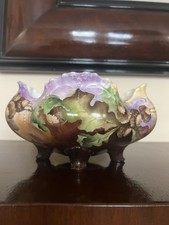 Antique ELS Footed Porcelain Hand Painted Floral Design picture