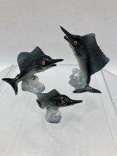 VTG 1959s Mini Bone China Swordfish Family Mom Dad Baby Hi Style by Bridge Japan picture