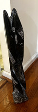 Polished Black Orthoceras Fossil Sculpture Display Specimen 21” tall-15 lbs picture