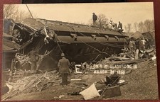 3-21-1910 Gladbrook Iowa, Wreck Train, Tama County, RPPC Real Photo Postcard picture