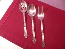 3 Piece Set ROGERS STAINLESS GRAND CROWN Serving fork Slotted & Solid Spoon picture