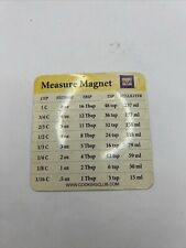 Cooking Club Cooking Measurements Thin Magnet Refrigerator M19 VTG picture