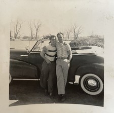 Vintage Photo Stylish Handsome Men by Car Affectionate Friends Gay Int 1950s picture