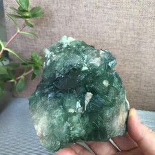 125mm NATURAL Green Cubic FLUORITE Crystal Cluster Mineral Specimen 1228g A1268 picture