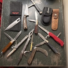 Vintage Pocketknife Lot with some sheaths.  picture