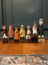 Vintage Wooden Old Salt Sea Captain Sailor Figurine Figure Lot Nautical Coastal picture