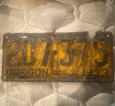 Vintage Oregon 1933 License Plate 20-7375 Dec 31 1933 Oregon State Plate picture