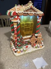 Rare Fiber Optic Gingerbread Light Up House Christmas Holiday Collection picture