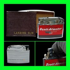 Vintage Scott Atwater Outboard Motors Shift UNFIRED Flat Ad Lighter w/ Box RARE  picture