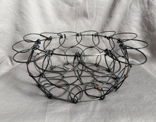 Vintage Collapsible Metal Wire Egg Basket  Farmhouse picture