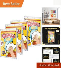 Elegant 4 Pack Clear Comic Book Display Cases with Magnetic Closure & Protection picture