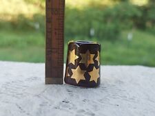 Vintage Mini Candle Holder Brown with Gold Stars Made in Germany picture
