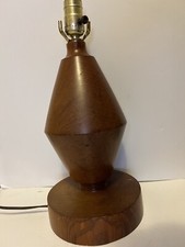 MCM Thick Geometric Dark Wood Lamp picture