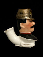 Antique Austro-Hungarian Porcelain Figural Soldier Pipe 1890–1910 picture