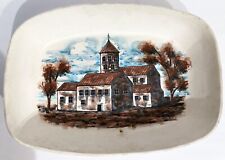 Vintage Signed Hand Painted Bowl Dish Mexico Art Plate Decorative Church Mission picture