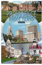 Providence Rhode Island Montage Downtown Capitol Lighthouse etc- Modern Postcard picture