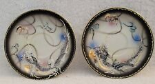 2 Vitage Textured Decorative Hand Painted Saucers  5