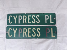 Vintage NYC CYPRESS PL Bronx Street Sign Double Sided Pair Original New York picture