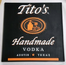 Tito's Hand Made Vodka Rubber Shot Spill Rail Cocktail Bar Bartender Sevice Mat picture