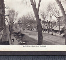 Longmont Colorado 1907 Storefronts Dirt Main Street View Horse Buggy PostCard picture