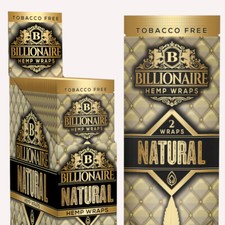 Billionaire Wraps - (Unflavored) Natural Rolling Papers (Box of 25 Pouches) picture