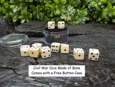 Old Rare Vintage Antique Civil War Relic Bone Dice Set Extremely Rare Free Case picture