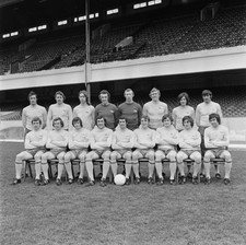The Arsenal Football Club squad posed together on pitch at clubs H- Old Photo picture