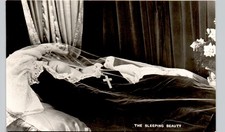 SLEEPING BEAUTY POST-MORTEM postcard real photo rppc christian funeral london picture