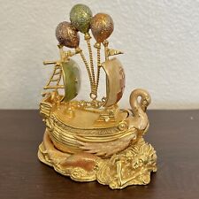 Kirks Folly Ship Of Dreams Trinket Box Mermaid Dolphins Balloons Glitter picture