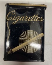 1930's Vintage Art Deco Cigarettes Tin Black 3