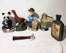 Vintage Ezra Brooks Whiskey Decanter Liquor Bottle Porcelain Collector Set of 6 picture