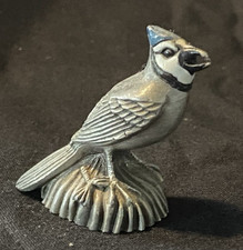 Pewter Blue Jay Gatehouse Hand Painted Figurine #32 1984 picture