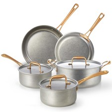 8-Piece Vintage Stainless Steel Cookware Set, Durable Pots & Pans for Kitchen picture